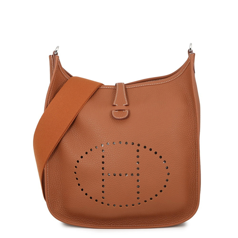 Hermes Evelyne 3 PM Shoulder Bag, Gold, Taurillon Clemence Leather, G Stamp. ...